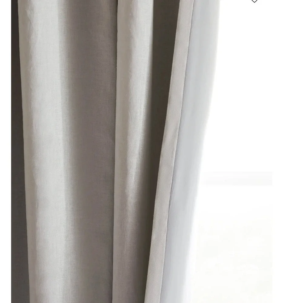 Quince European Linen True Blackout Curtain White Single Panel 98